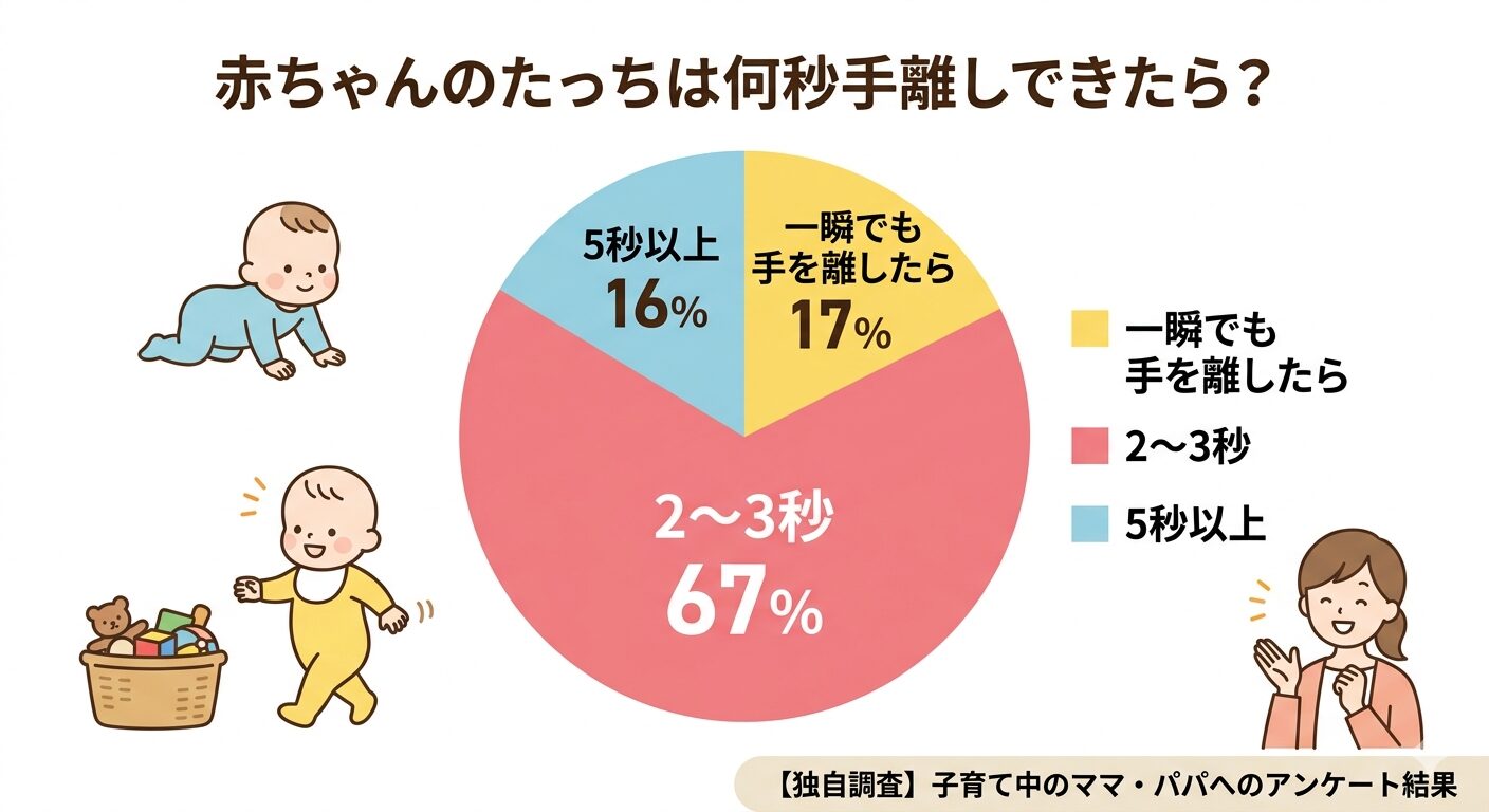アンケート　たっちは何秒？